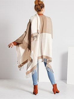 Poncho com franjas - Kiabi