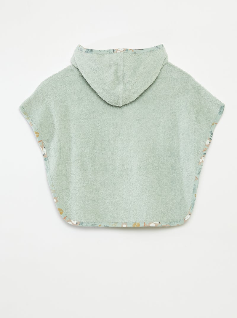 Poncho de banho com bordados e bolso canguru Bege - Kiabi