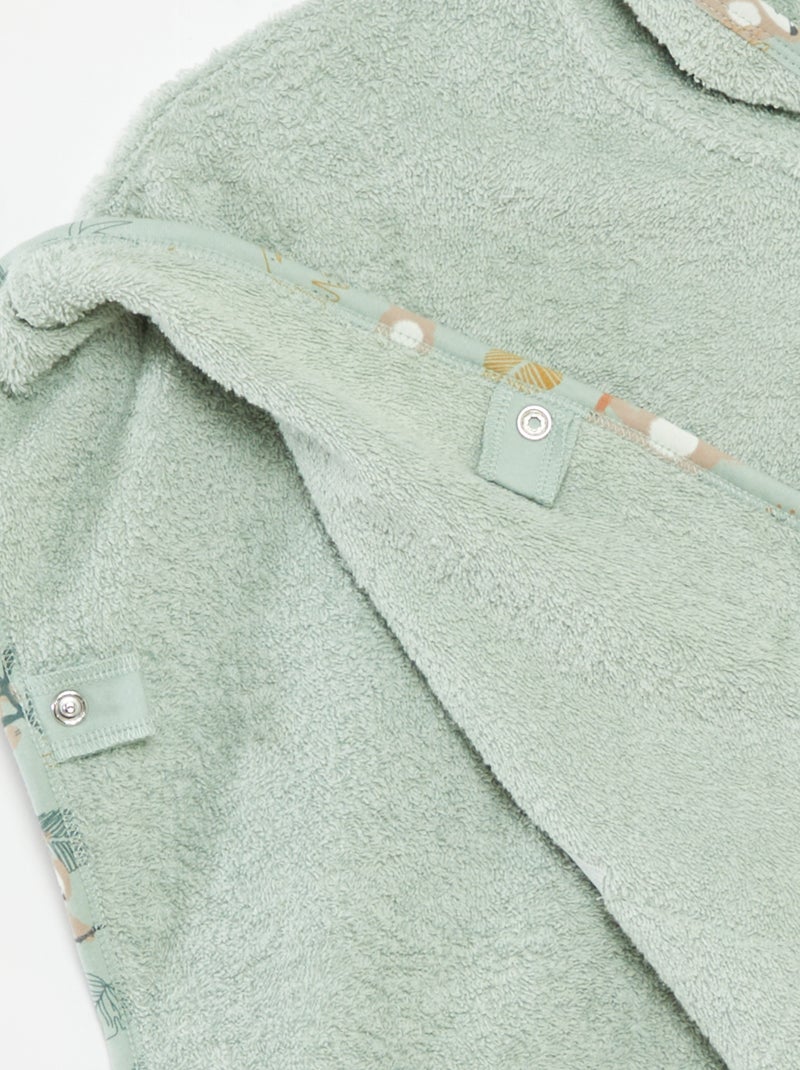 Poncho de banho com bordados e bolso canguru Bege - Kiabi
