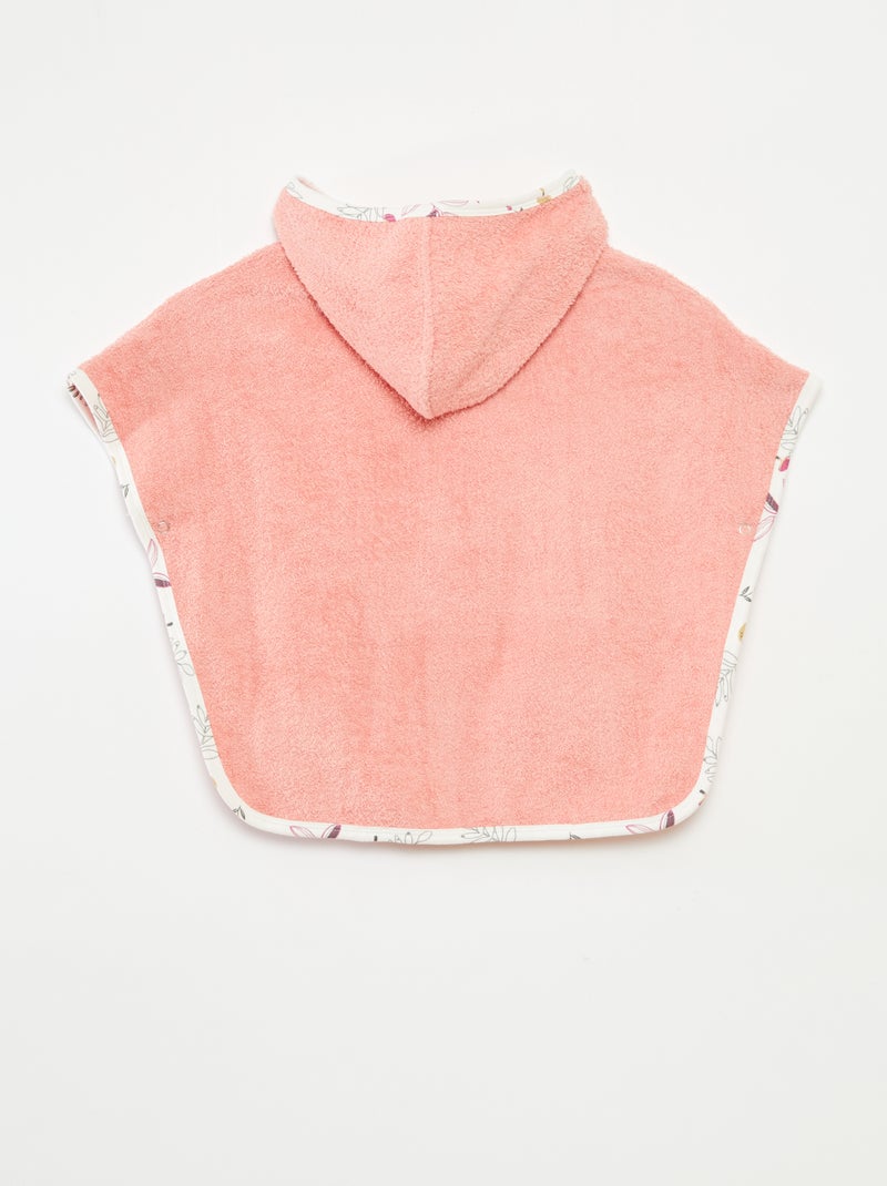 Poncho de banho com bordados e bolsos canguru Bege - Kiabi