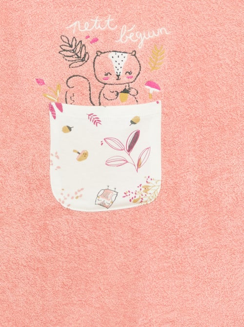 Poncho de banho com bordados e bolsos canguru - Kiabi