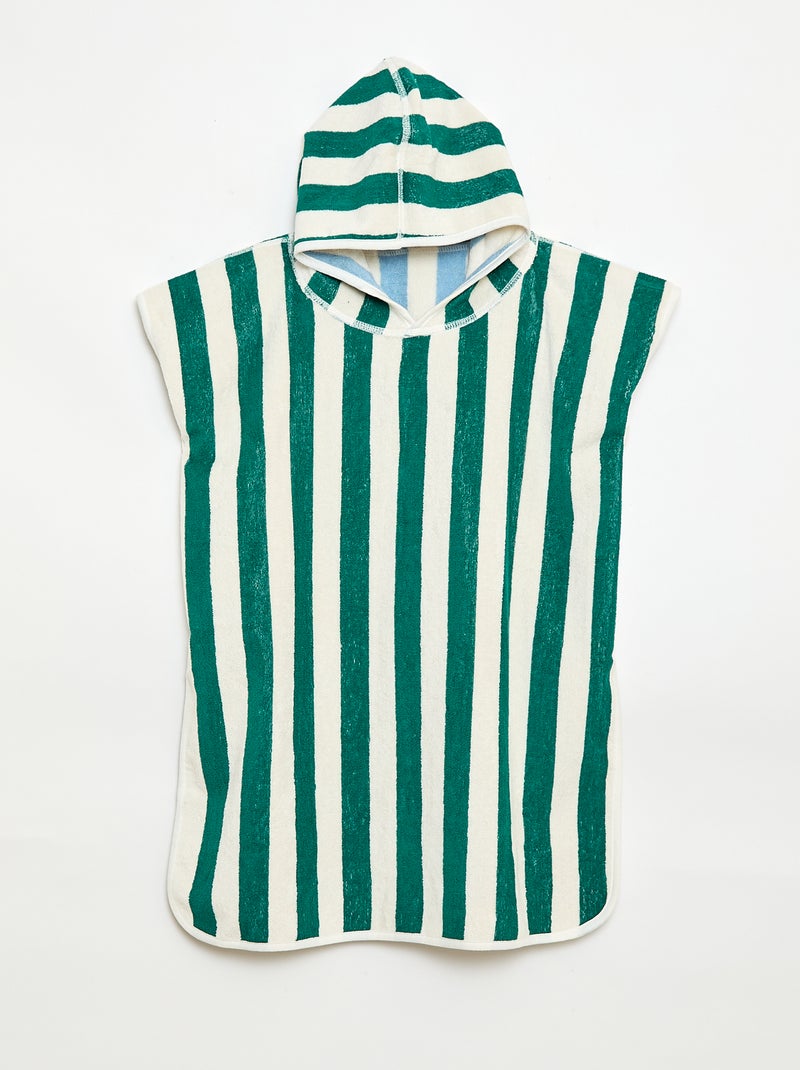 Poncho de banho de turco reversível Azul - Kiabi