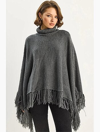 Poncho de gola alta lucci