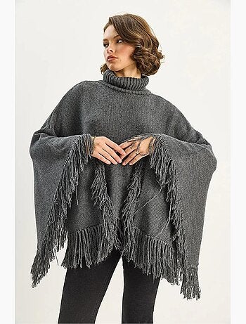 Poncho de gola alta lucci