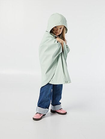 Poncho de material emborrachado com capuz - coleção fácil de vestir