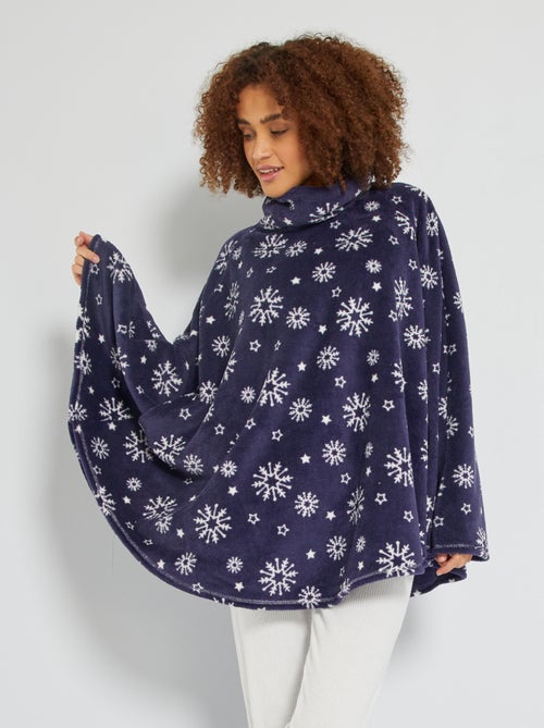 Poncho de noite em malha de peluche - Kiabi