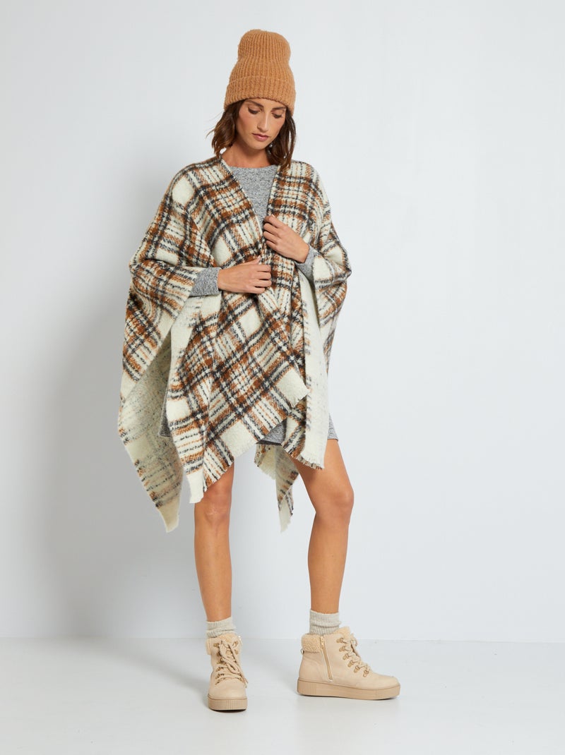 Poncho grosso tipo manta MARROM - Kiabi