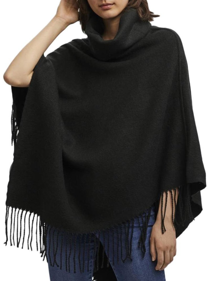 Poncho Preto Feminino Vero Moda Kleo Preto - Kiabi