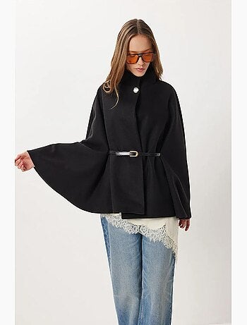 Poncho texturizado com cinto istanbul