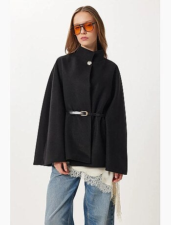 Poncho texturizado com cinto istanbul