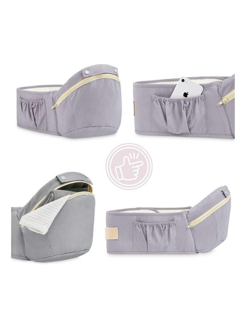 Porta-bebé ergonómico 0–36 meses com suporte de cabeça e 10 posições Cinza - Kiabi
