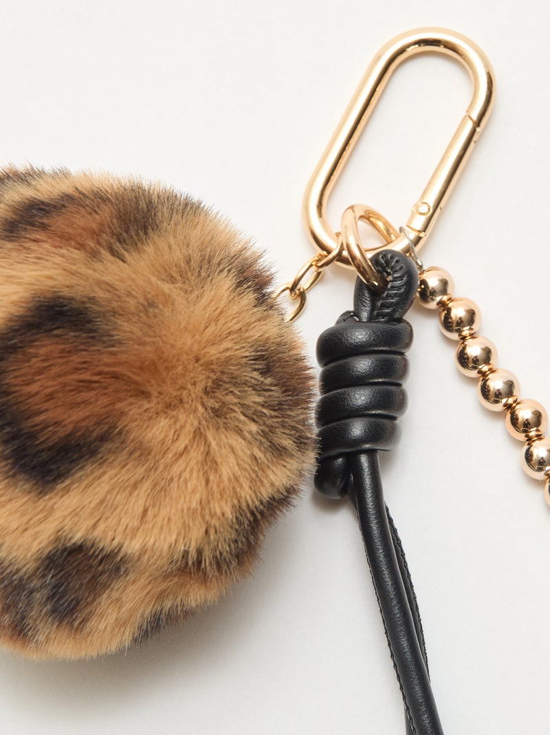 Porta-chaves com charms Preto - Kiabi