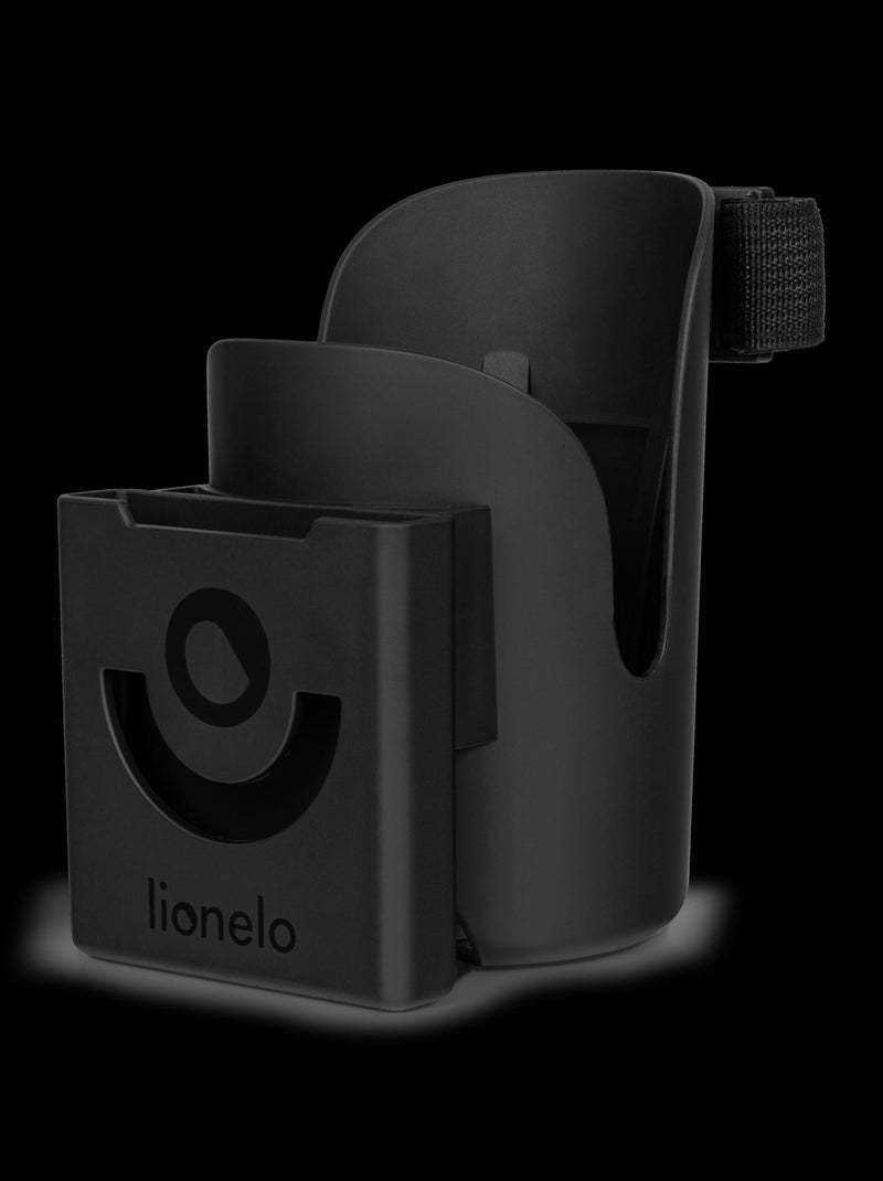 Porta-copos e porta-telemóvel para carrinho - LIONELO Ove - 360° - Montagem fácil sem ferramentas Preto - Kiabi