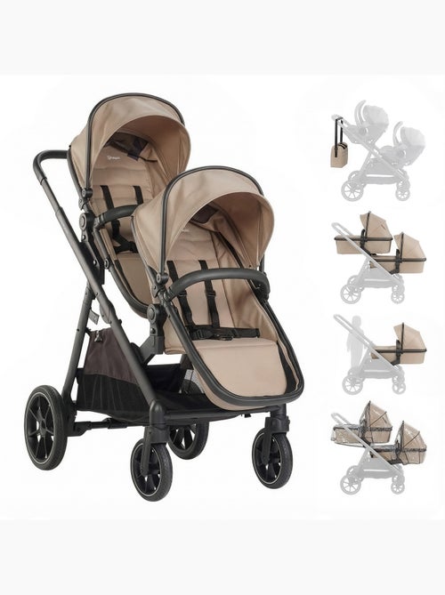 Poussette dupla 2 em 1 Duo, também adequada como carrinho para irmãos – babyGo - Kiabi Poussette dupla 2 em 1 Duo, também adequada como carrinho para irmãos – babyGo - Kiabi