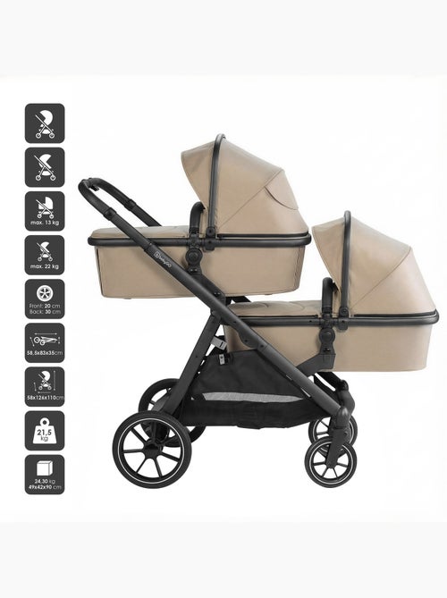 Poussette dupla 2 em 1 Duo, também adequada como carrinho para irmãos – babyGo - Kiabi Poussette dupla 2 em 1 Duo, também adequada como carrinho para irmãos – babyGo - Kiabi