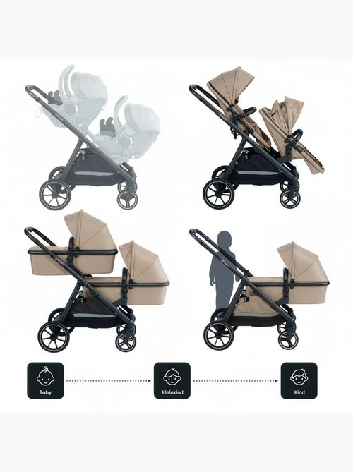 Poussette dupla 2 em 1 Duo, também adequada como carrinho para irmãos – babyGo - Kiabi Poussette dupla 2 em 1 Duo, também adequada como carrinho para irmãos – babyGo - Kiabi