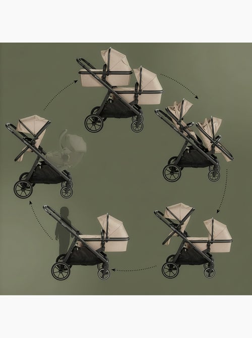 Poussette dupla 2 em 1 Duo, também adequada como carrinho para irmãos – babyGo - Kiabi Poussette dupla 2 em 1 Duo, também adequada como carrinho para irmãos – babyGo - Kiabi