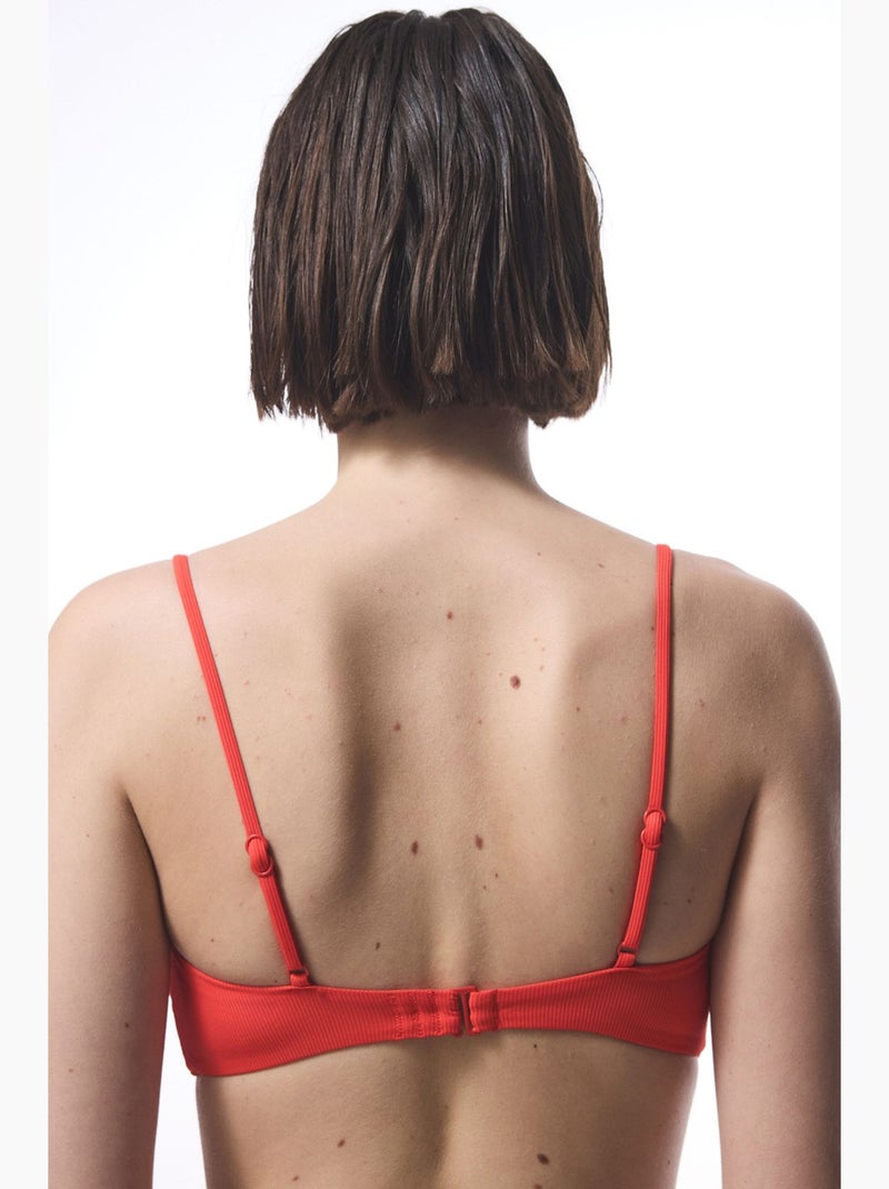 Praslin corte minimal bandeau top de biquíni penti Vermelho - Kiabi