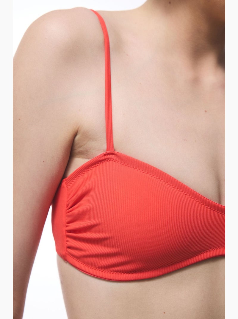 Praslin corte minimal bandeau top de biquíni penti Vermelho - Kiabi