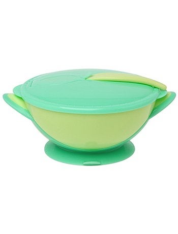 Prato com ventosa com tampa e colher - Kiabi