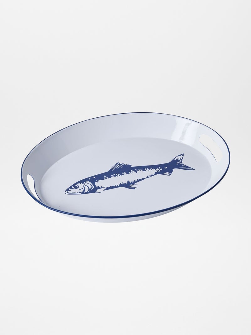 Prato de peixe redondo em metal BRANCO - Kiabi