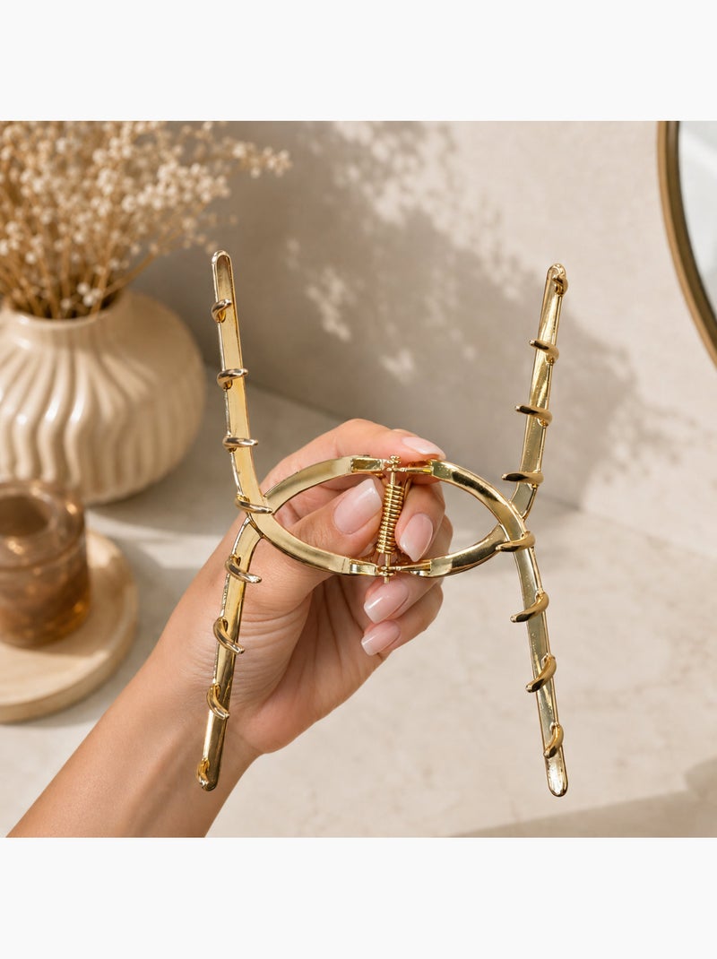Prendedor caranguejo em metal com acabamento dourado Ouro - Kiabi