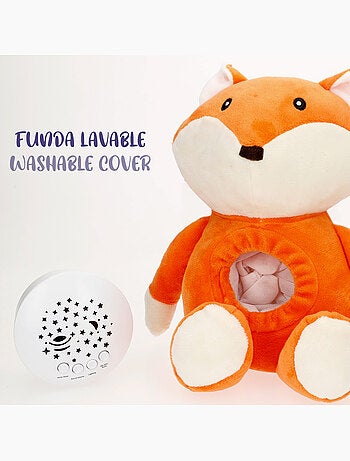 Projetor de estrelas de peluche com luz e som raposa genial baby