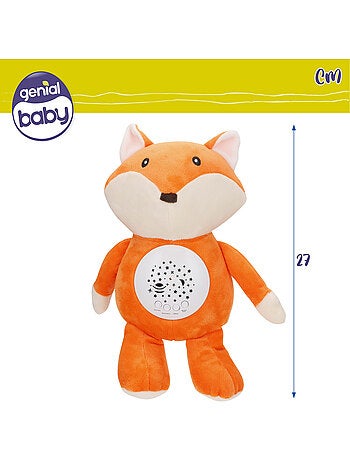 Projetor de estrelas de peluche com luz e som raposa genial baby