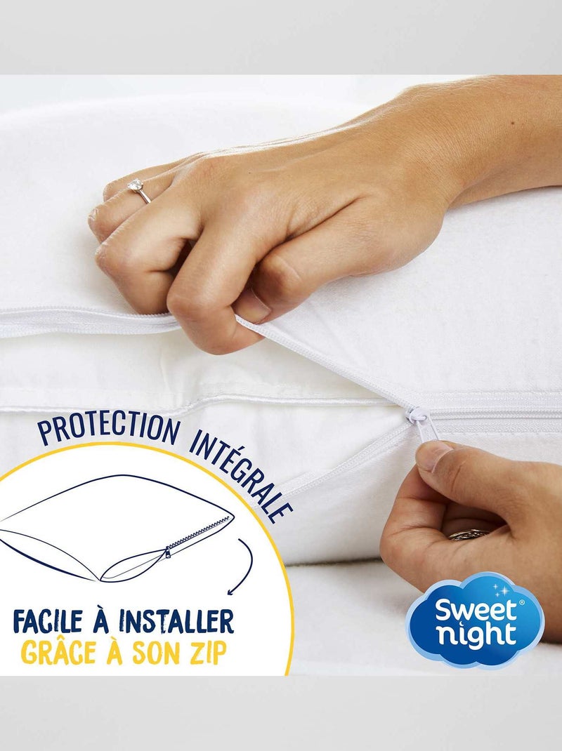 Protetor de ouvidos em algodão impermeável e anti ácaros Branco - Kiabi