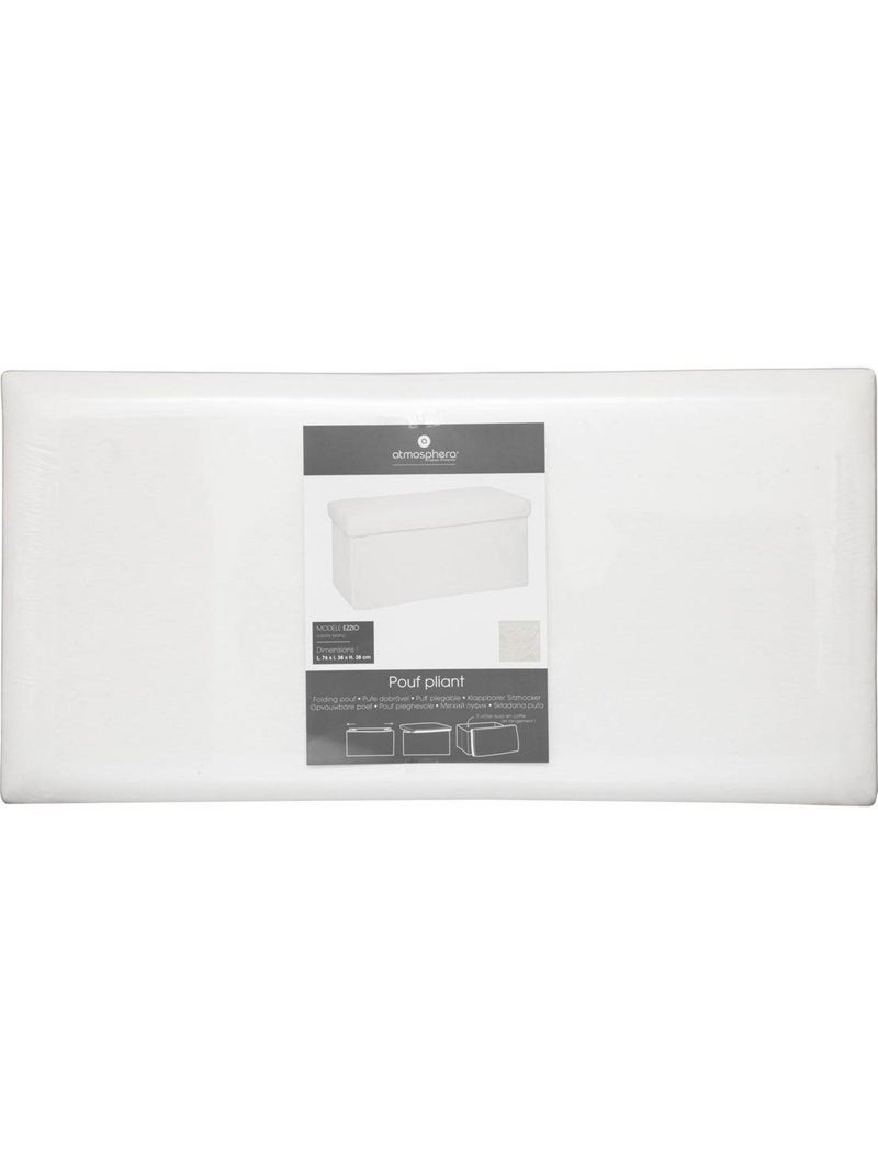 Pufe de pele duplo dobrável Branco - Kiabi