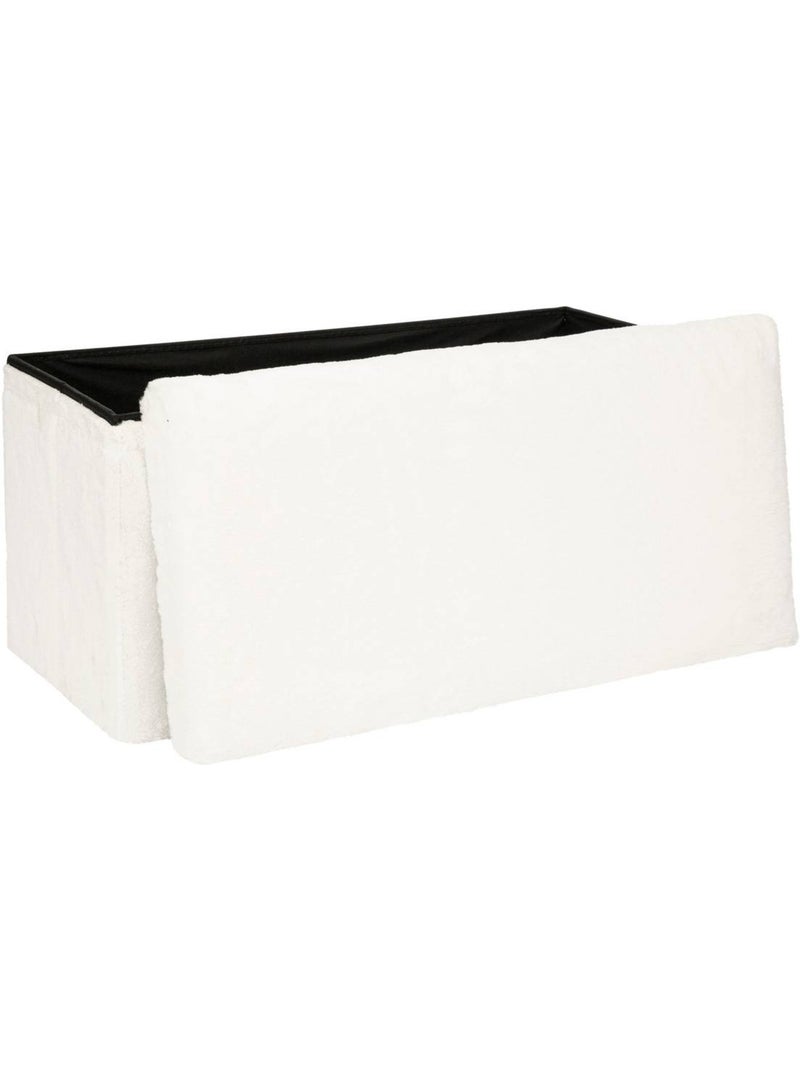Pufe de pele duplo dobrável Branco - Kiabi