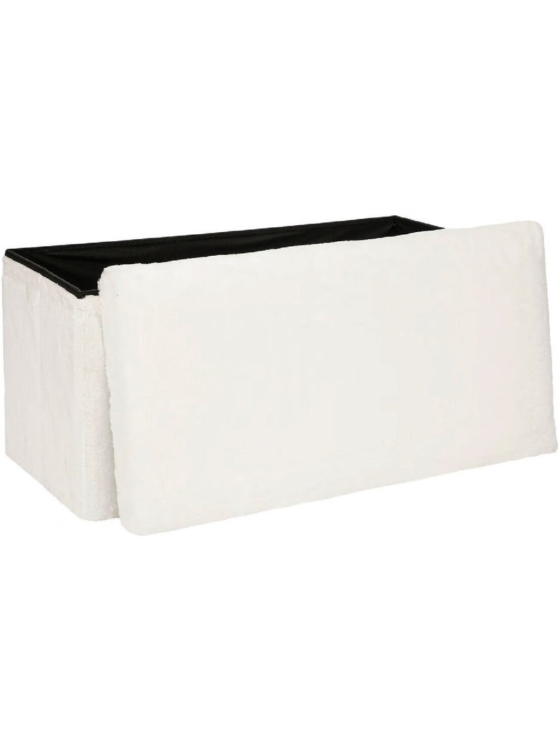 Pufe de pele duplo dobrável Branco - Kiabi
