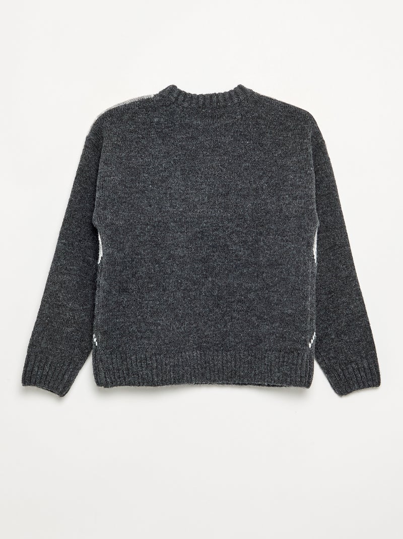 Pull jacquard Cinza - Kiabi