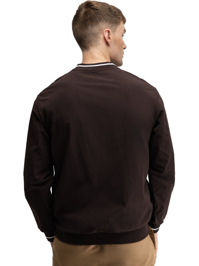 Pullover de golfe corta-vento e com decote em v para homem Castanho - Kiabi