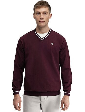Pullover de golfe corta-vento e com decote em v para homem