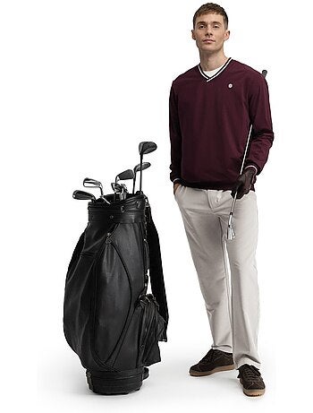 Pullover de golfe corta-vento e com decote em v para homem