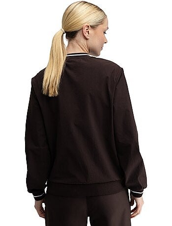 Pullover de golfe corta-vento e com decote em v para mulher