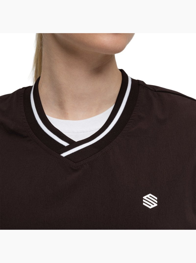Pullover de golfe corta-vento e com decote em v para mulher Castanho - Kiabi