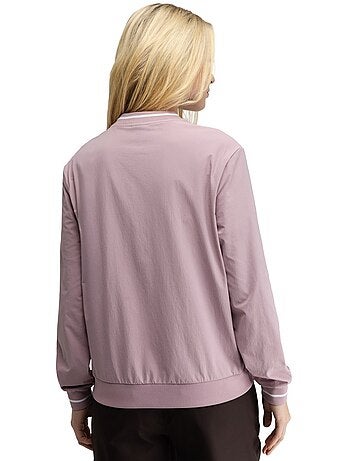Pullover de golfe corta-vento e com decote em v para mulher