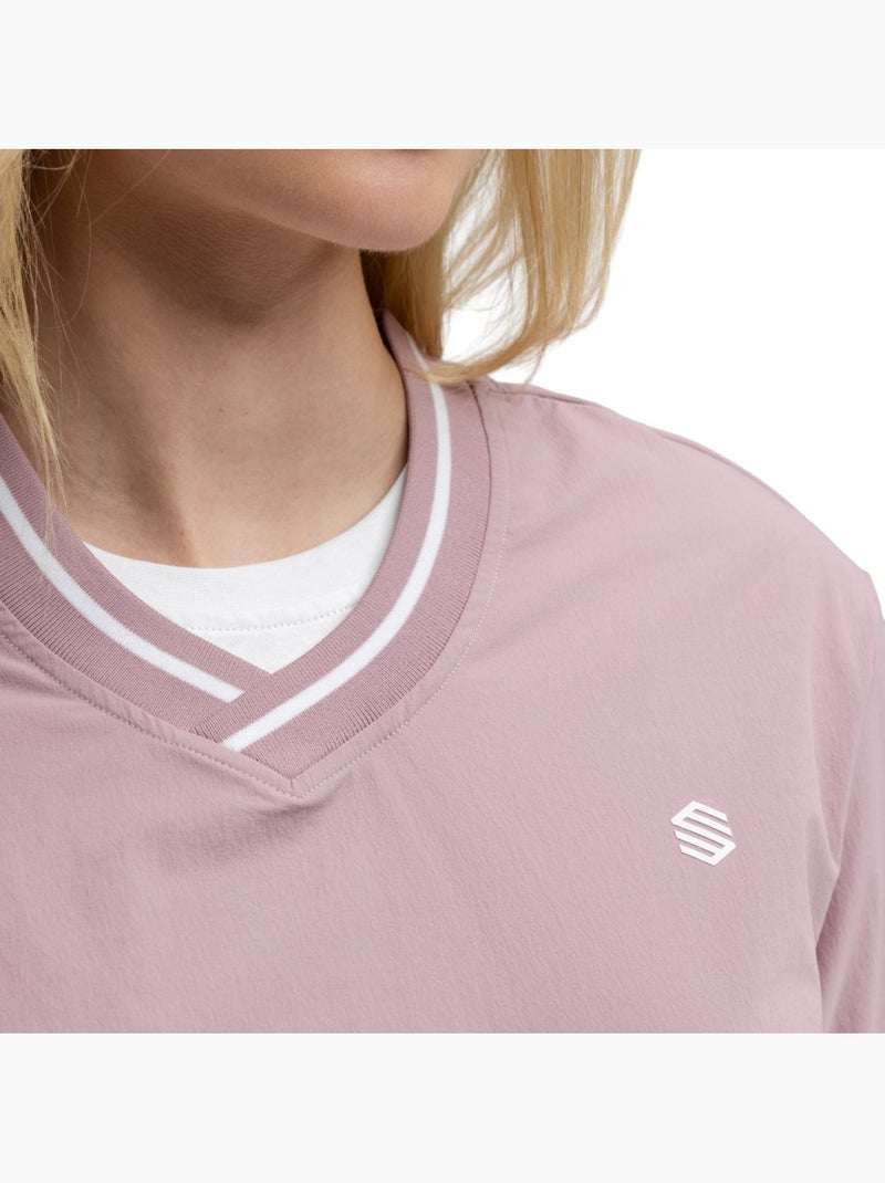 Pullover de golfe corta-vento e com decote em v para mulher Rosa - Kiabi