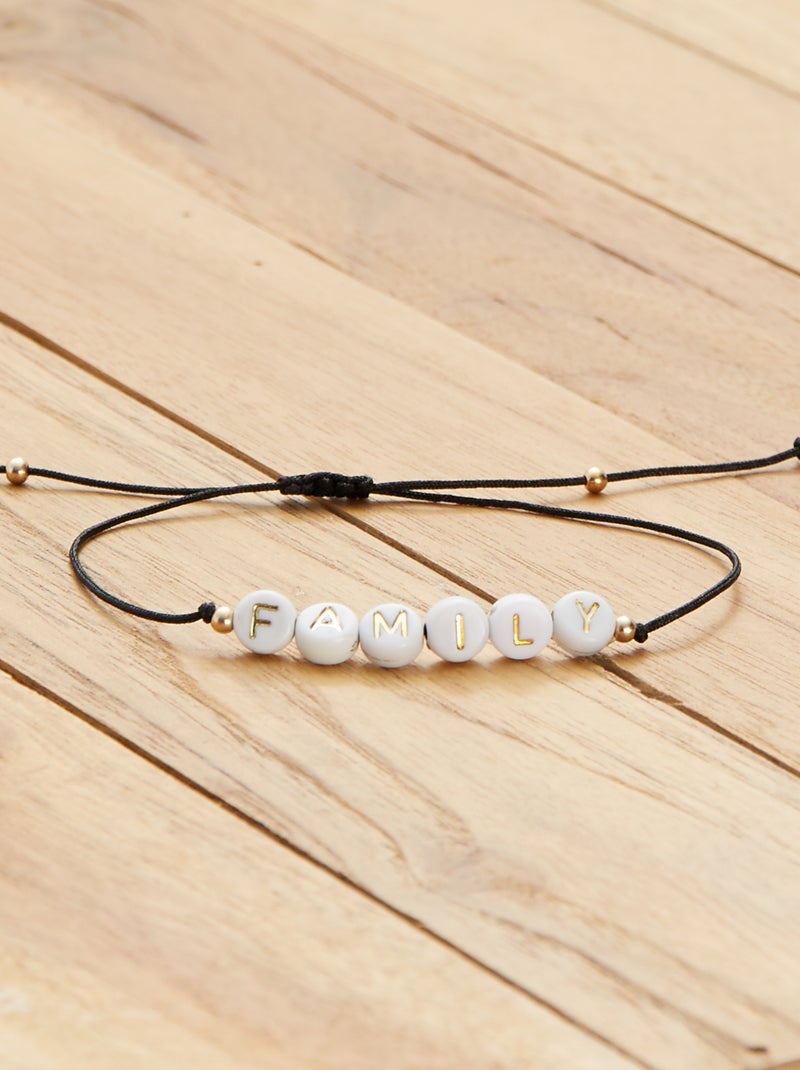 Pulseira com letras PRETO - Kiabi