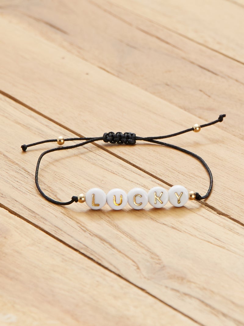 Pulseira com letras PRETO - Kiabi