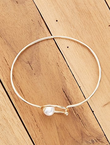 Pulseira de junco em metal dourado - Kiabi