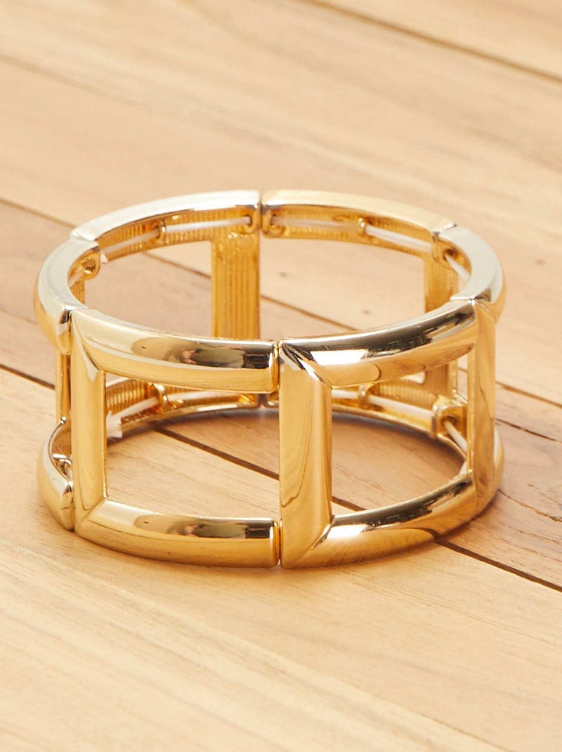 Pulseira dourada quadrada BEGE - Kiabi