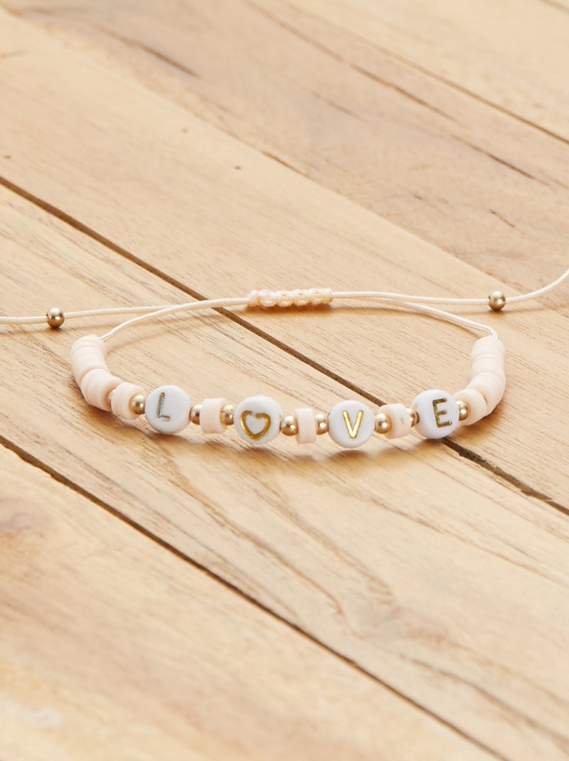 Pulseira 'love' BEGE - Kiabi