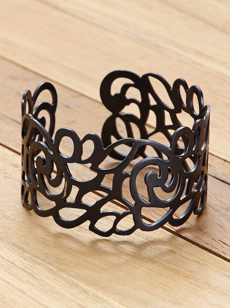 Pulseira tipo punho Preto - Kiabi