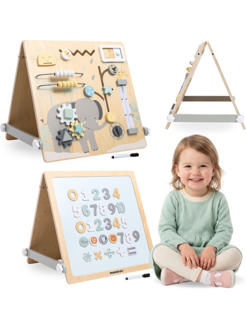 Quadro dupla face madeira infantil 2em1 magnetico & sensorial 49x37cm mamabrum - Kiabi Quadro dupla face madeira infantil 2em1 magnetico & sensorial 49x37cm mamabrum - Kiabi