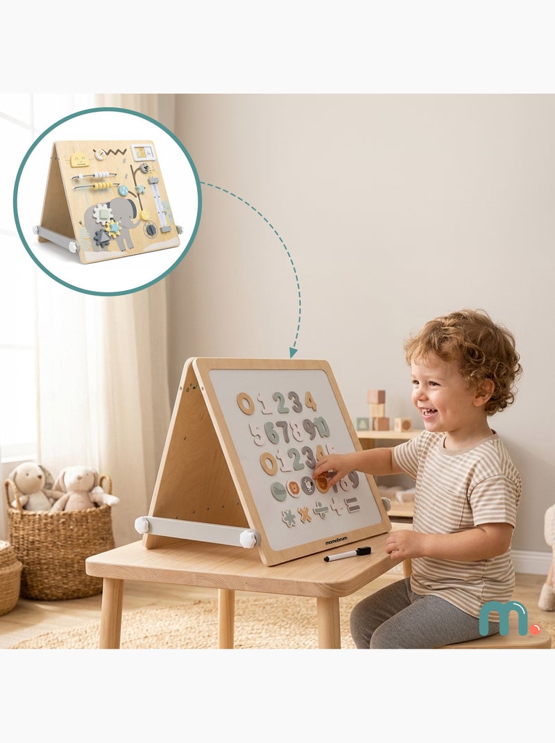 Quadro dupla face madeira infantil 2em1 magnetico & sensorial 49x37cm mamabrum N/D - Kiabi