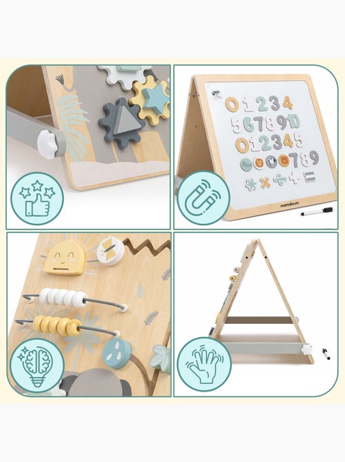 Quadro dupla face madeira infantil 2em1 magnetico & sensorial 49x37cm mamabrum - Kiabi Quadro dupla face madeira infantil 2em1 magnetico & sensorial 49x37cm mamabrum - Kiabi