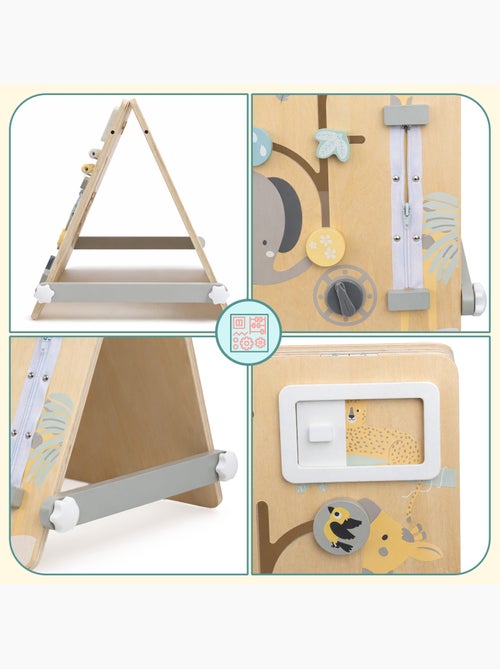 Quadro dupla face madeira infantil 2em1 magnetico & sensorial 49x37cm mamabrum - Kiabi Quadro dupla face madeira infantil 2em1 magnetico & sensorial 49x37cm mamabrum - Kiabi